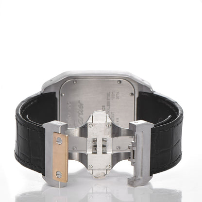 Cartier Stainless Steel 18K Yellow Gold Alligator 38mm Santos 100 Automatic Watch 5 of 18