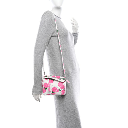 Loewe Satin Calfskin Flower Print Mini Puzzle Edge Bag White Multicolor 2 of 15