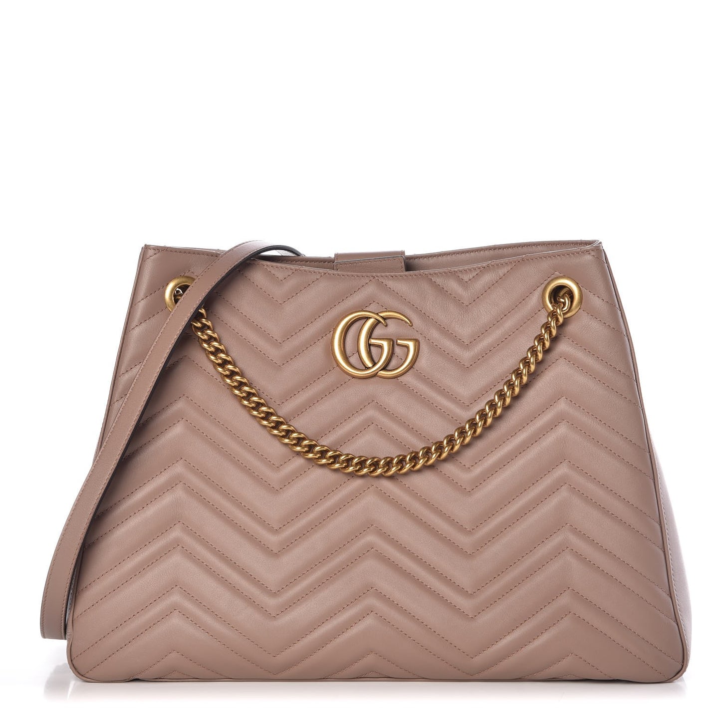 Calfskin Matelasse Medium GG Marmont Shoulder Tote Bag Porcelain Rose