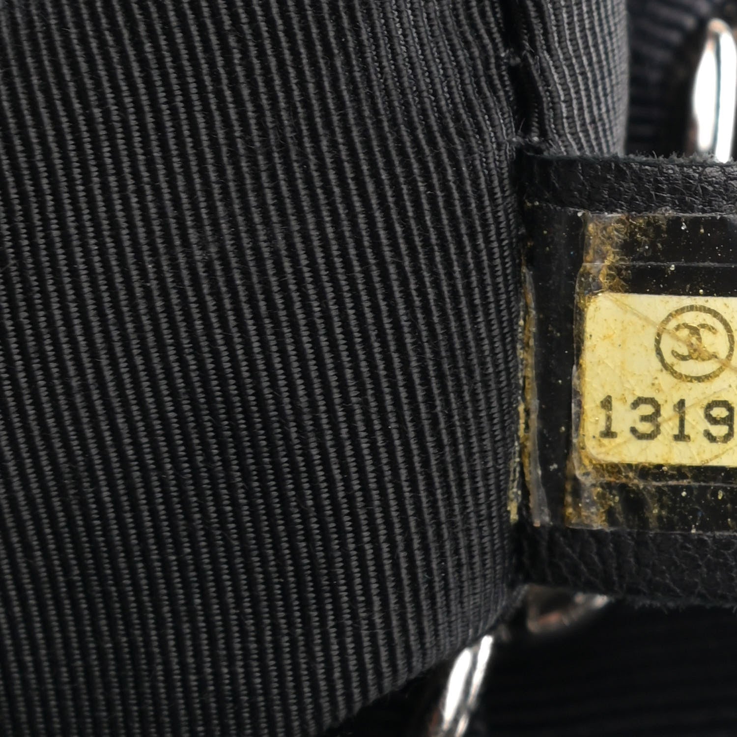 Chanel Striped Canvas Logo Tote Black 7 of 10