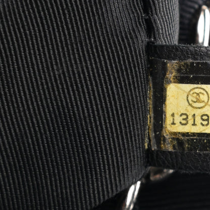 Chanel Striped Canvas Logo Tote Black 7 of 10