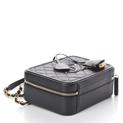 Chanel Caviar Quilted Medium CC Filigree Vanity Case Black 4 of 11