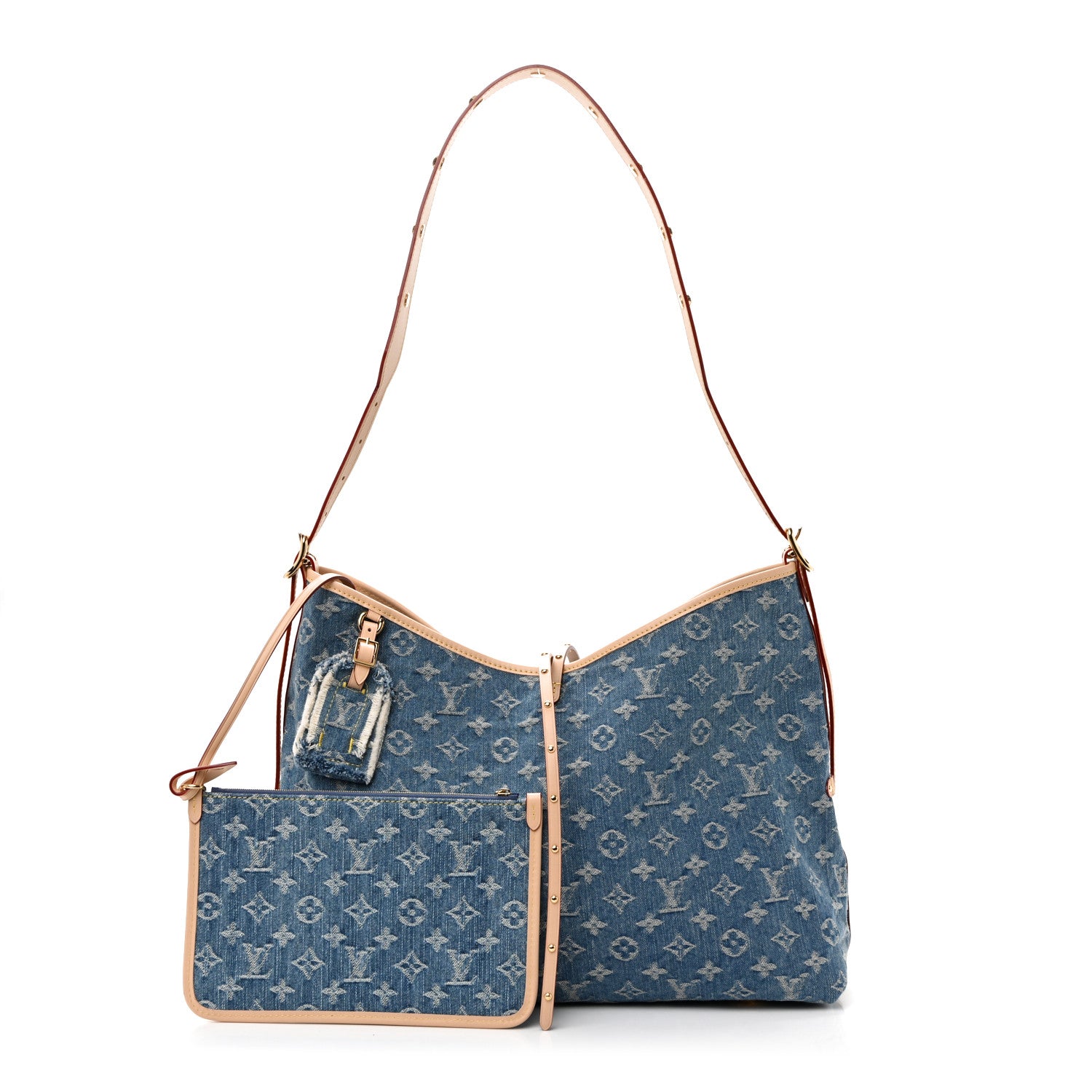 Louis Vuitton Monogram Denim CarryAll MM Blue 3 of 10