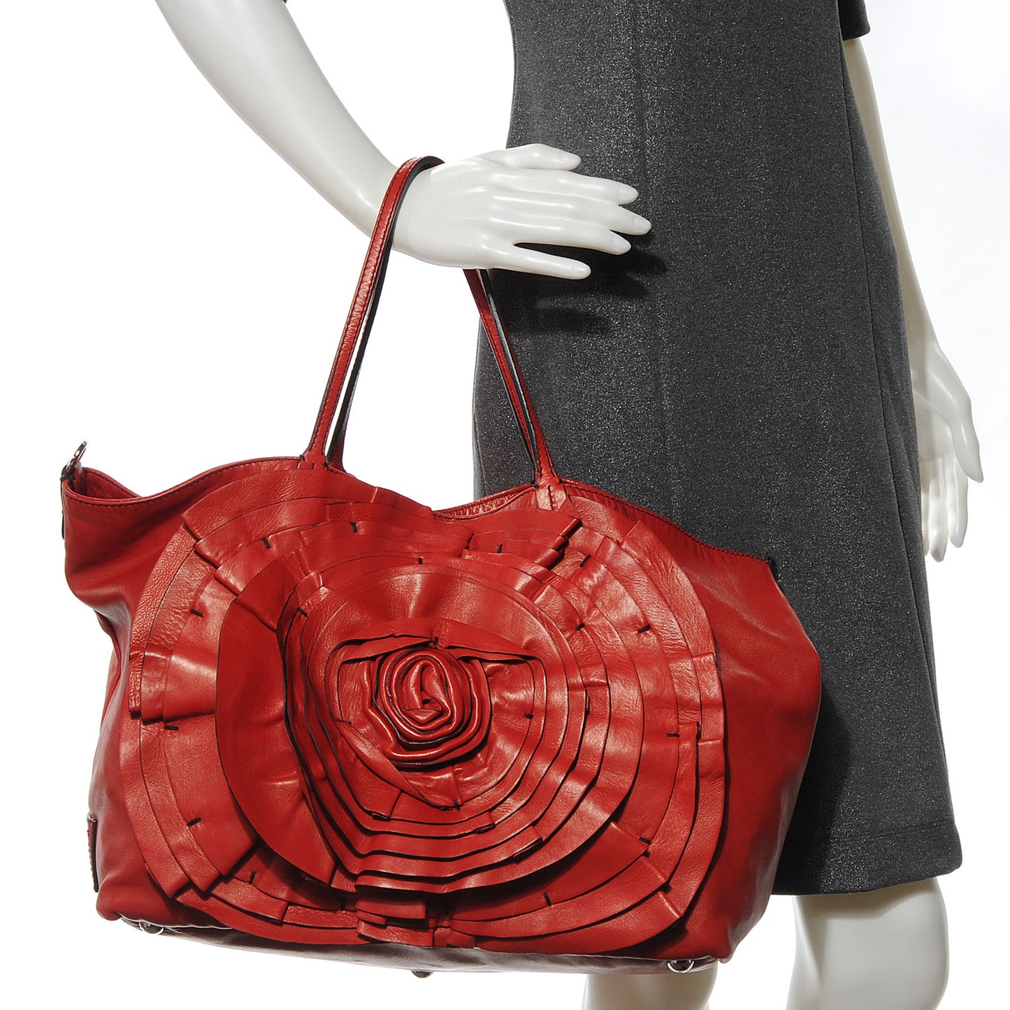 Nappa Petale Large Tote Red