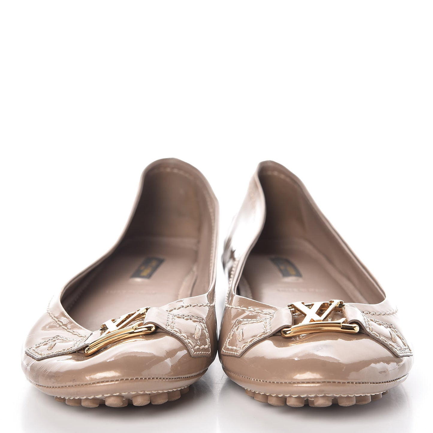 Patent Calfskin Oxford Ballerina Flats 36.5 Rose Poudre