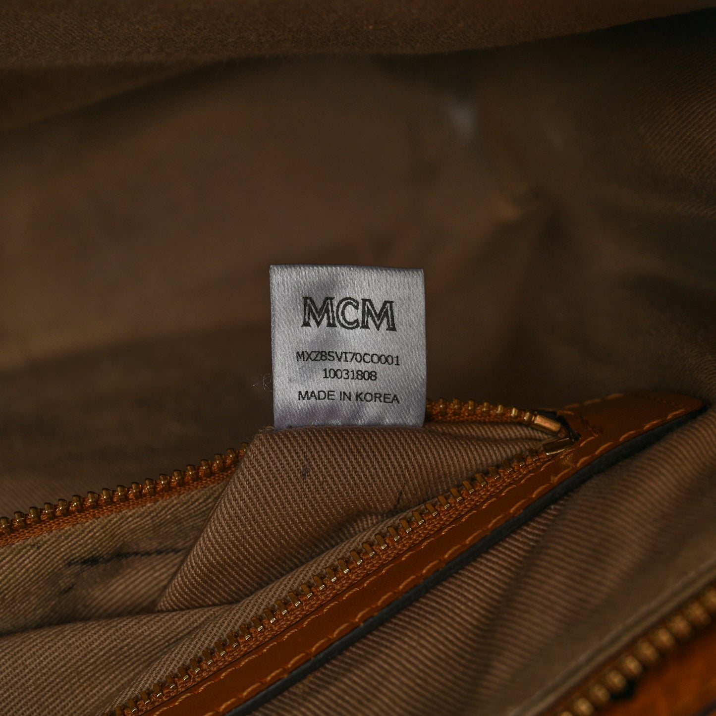 Visetos Medium Zip Pouch Cognac