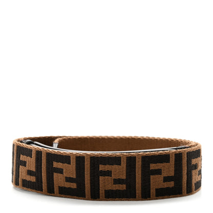 Fendi Ribbon Vitello Seta FF 1974 Adjustable Strap You Fango Marrone Black 3 of 15