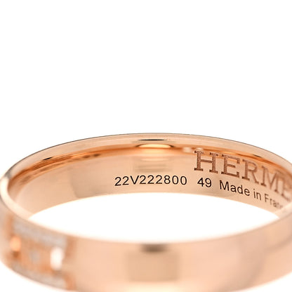 Hermes 18K Rose Gold Diamond Ever Herakles Wedding Band Ring 49 4.75 5 of 7