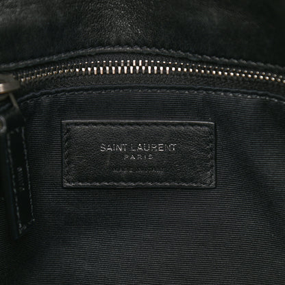 Saint Laurent Lambskin Quilted Medium Loulou Puffer Monogram Chain Satchel Black 6 of 12