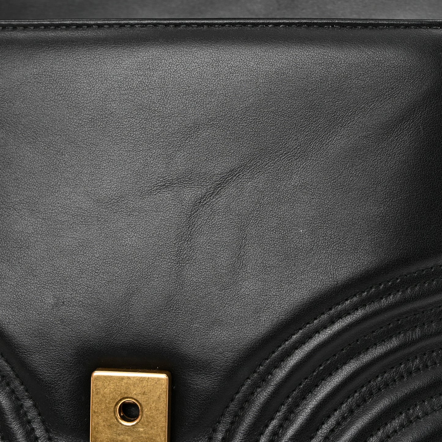 Calfskin Matelasse Small GG Marmont Top Handle Shoulder Bag Black