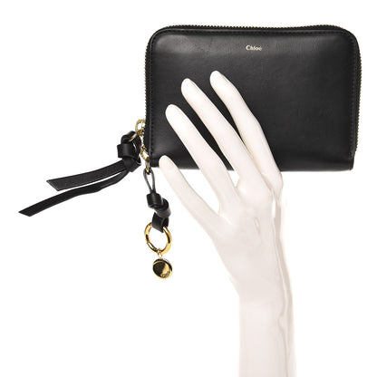 Chloe Lambskin Alphabet Zip Around Compact Wallet Black 2 of 9