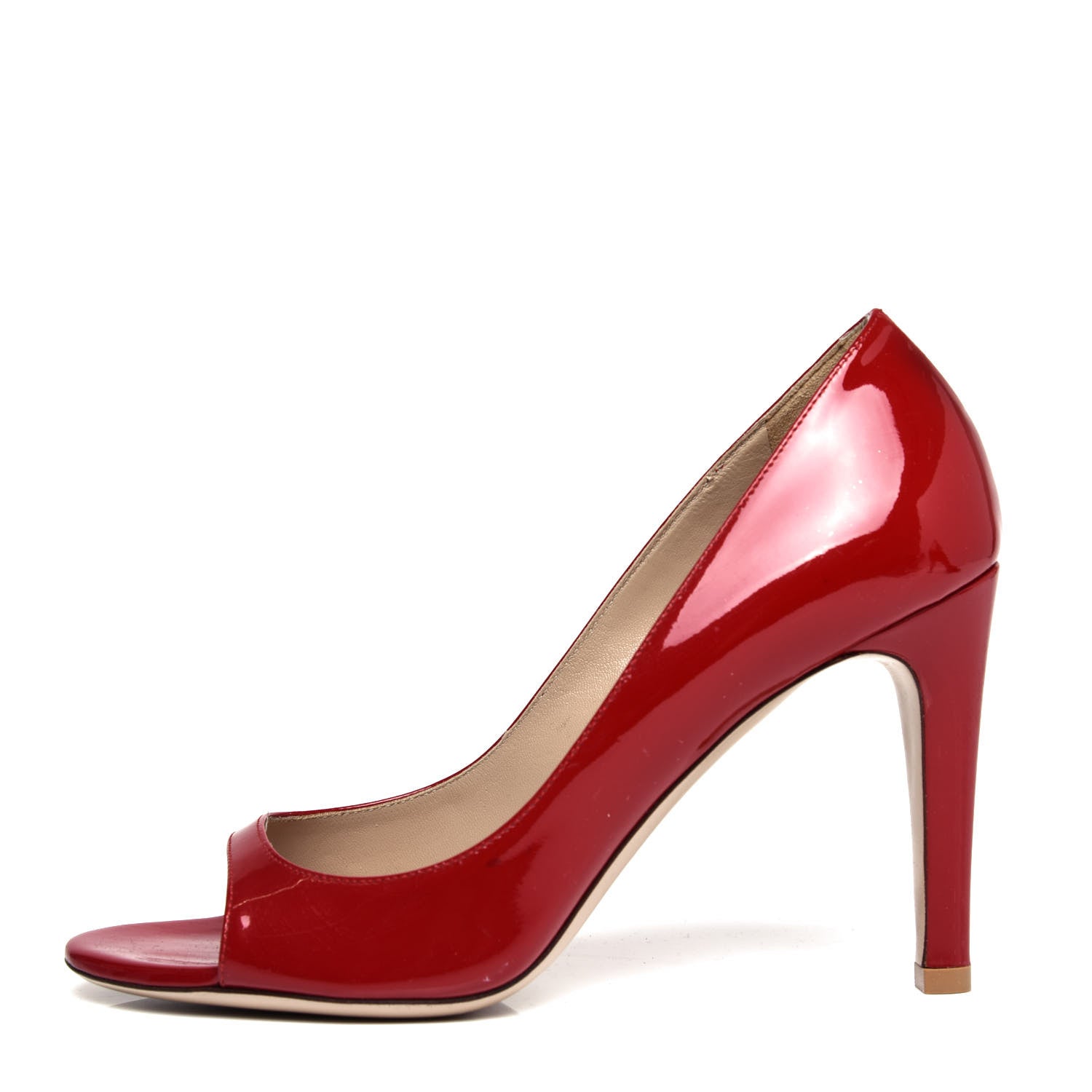 Valentino Garavani Patent Peep Toe Pumps 36 Red 1 of 11