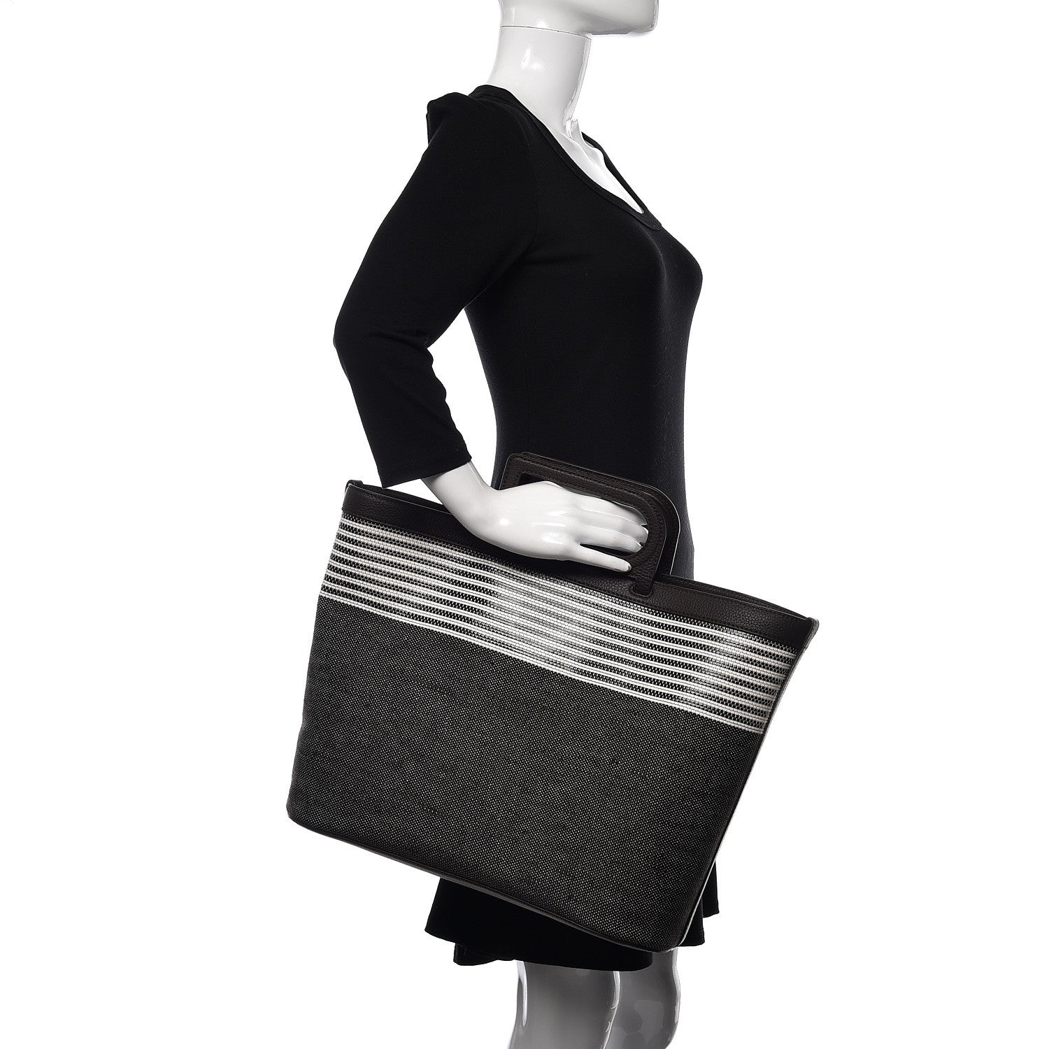 Delvaux Canvas D to D Tote MM Brown 3 of 10