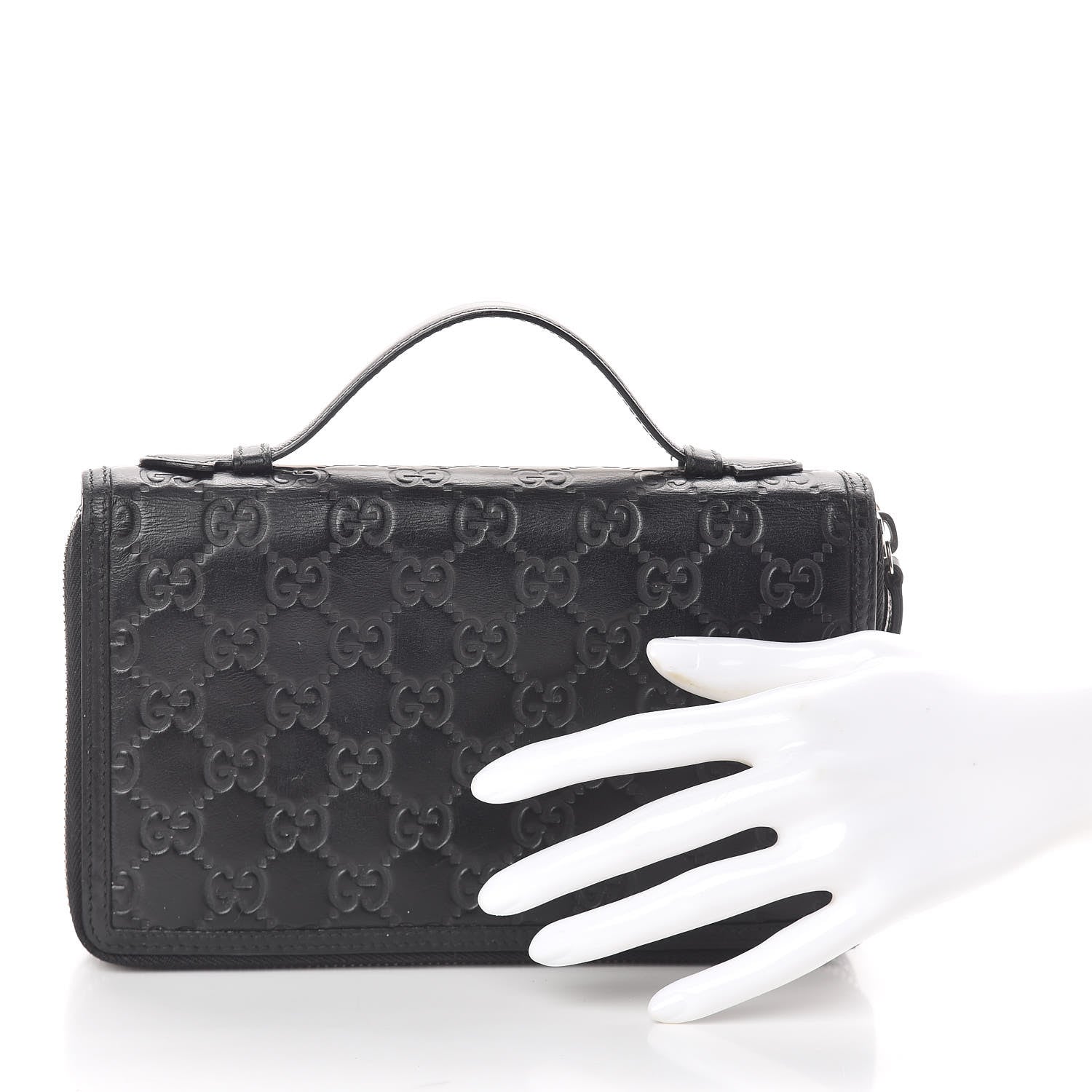 Gucci Guccissima Signature Travel Document Case Black 2 of 7