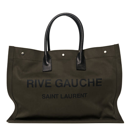 Saint Laurent Linen Calfskin Rive Gauche Tote Khaki 1 of 24