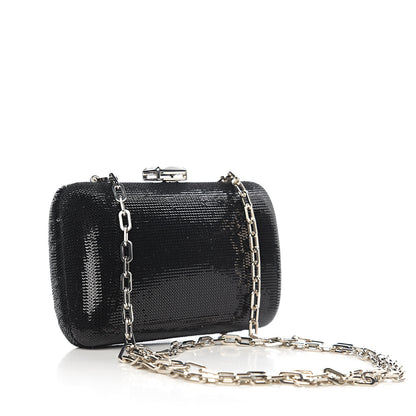 Prada Sequin Crystal Cocktail Clutch Black 2 of 8