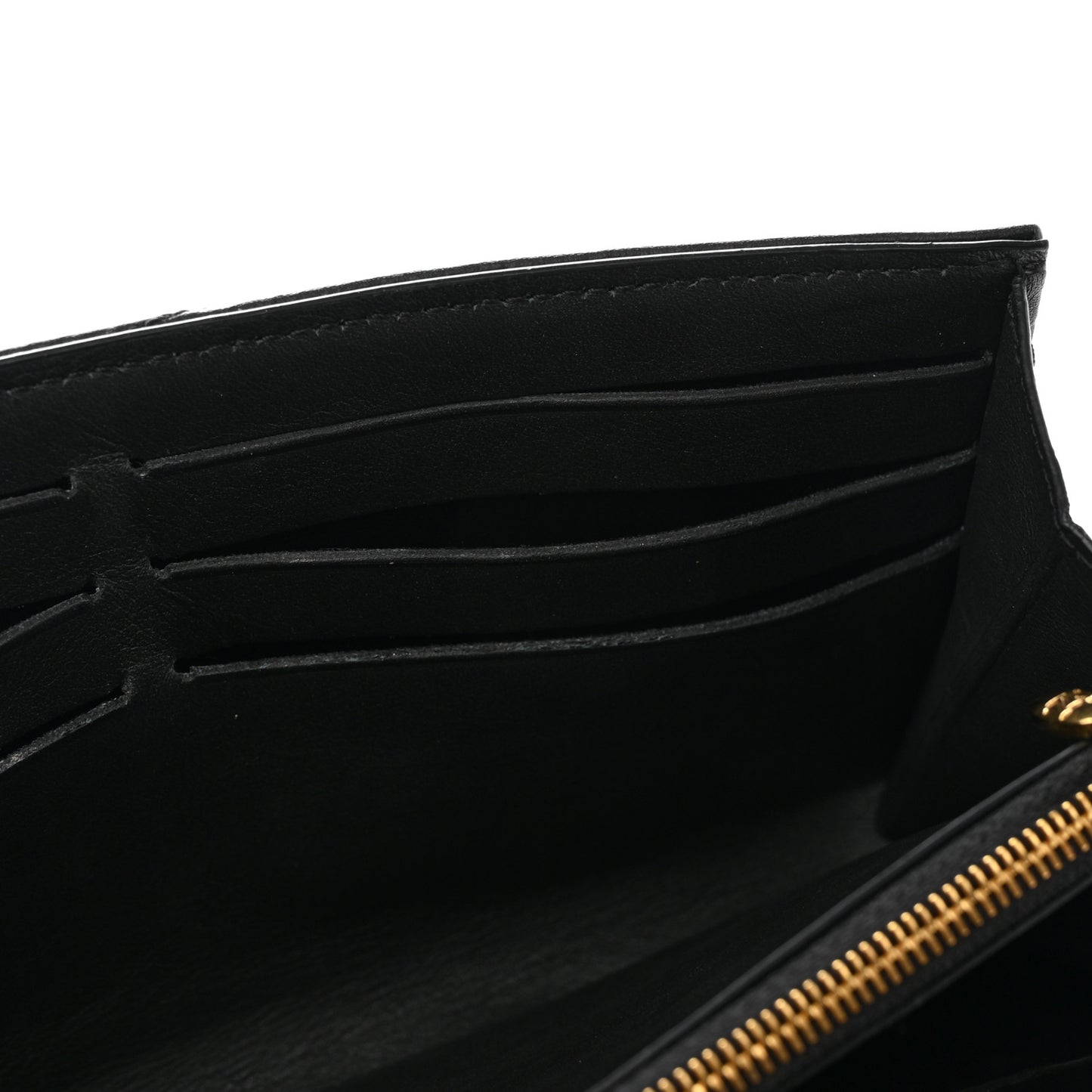 Calfskin Love Lock New Wave Long Wallet Black