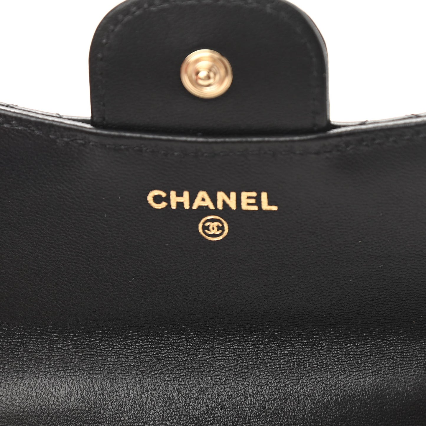 Lambskin Quilted Top Handle Flap Coin Purse With Chain Black