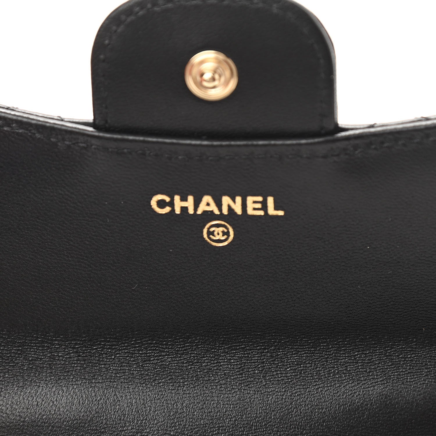 Chanel Lambskin Quilted Top Handle Flap Coin Purse With Chain Black 6 of 14