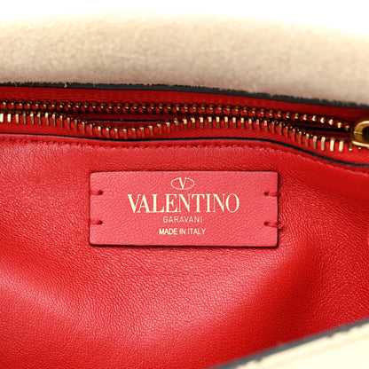 Valentino Garavani Pebbled Calfskin Small VRing Shoulder Bag Light Ivory 6 of 12