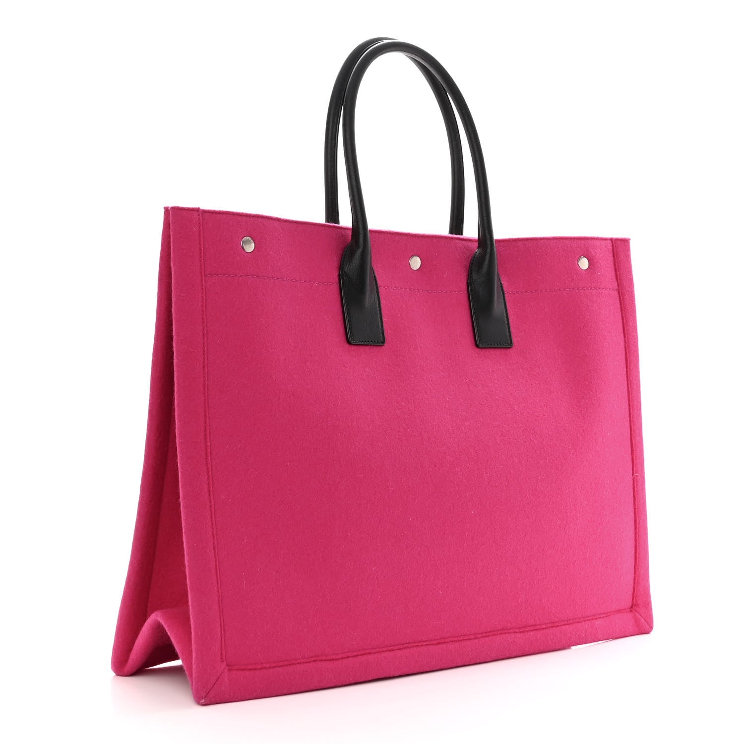 Saint Laurent Wool Rive Gauche Tote Fuchsia 3 of 9