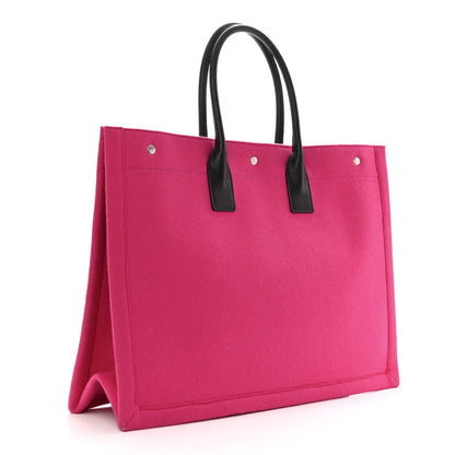 Saint Laurent Wool Rive Gauche Tote Fuchsia 3 of 9
