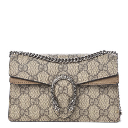Gucci GG Supreme Monogram Super Mini Dionysus Shoulder Bag Taupe 1 of 9