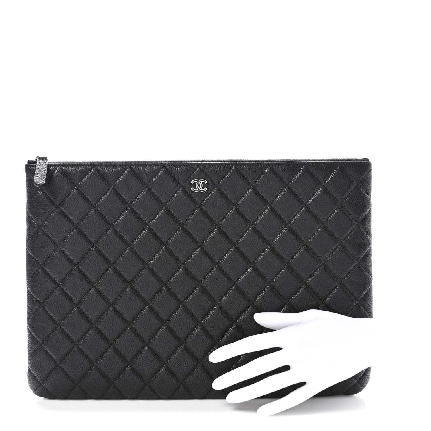 Chanel Caviar Quilted Large Cosmetic Case Black 2 of 7