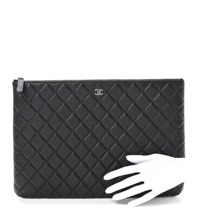 Chanel Caviar Quilted Large Cosmetic Case Black 2 of 7