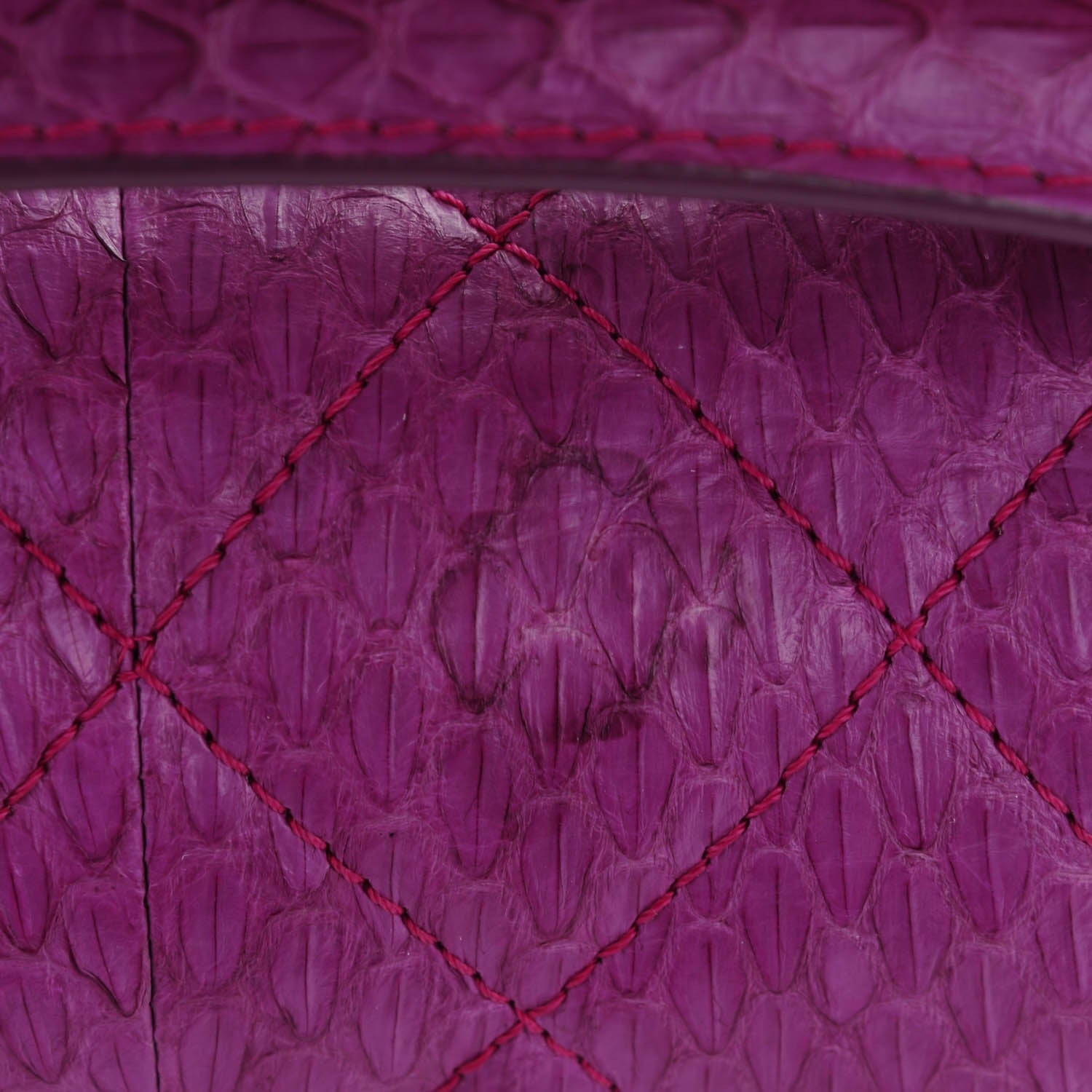 Chanel Elaphe Snakeskin Quilted Medium Easy Carry Flap Purple 9 of 12