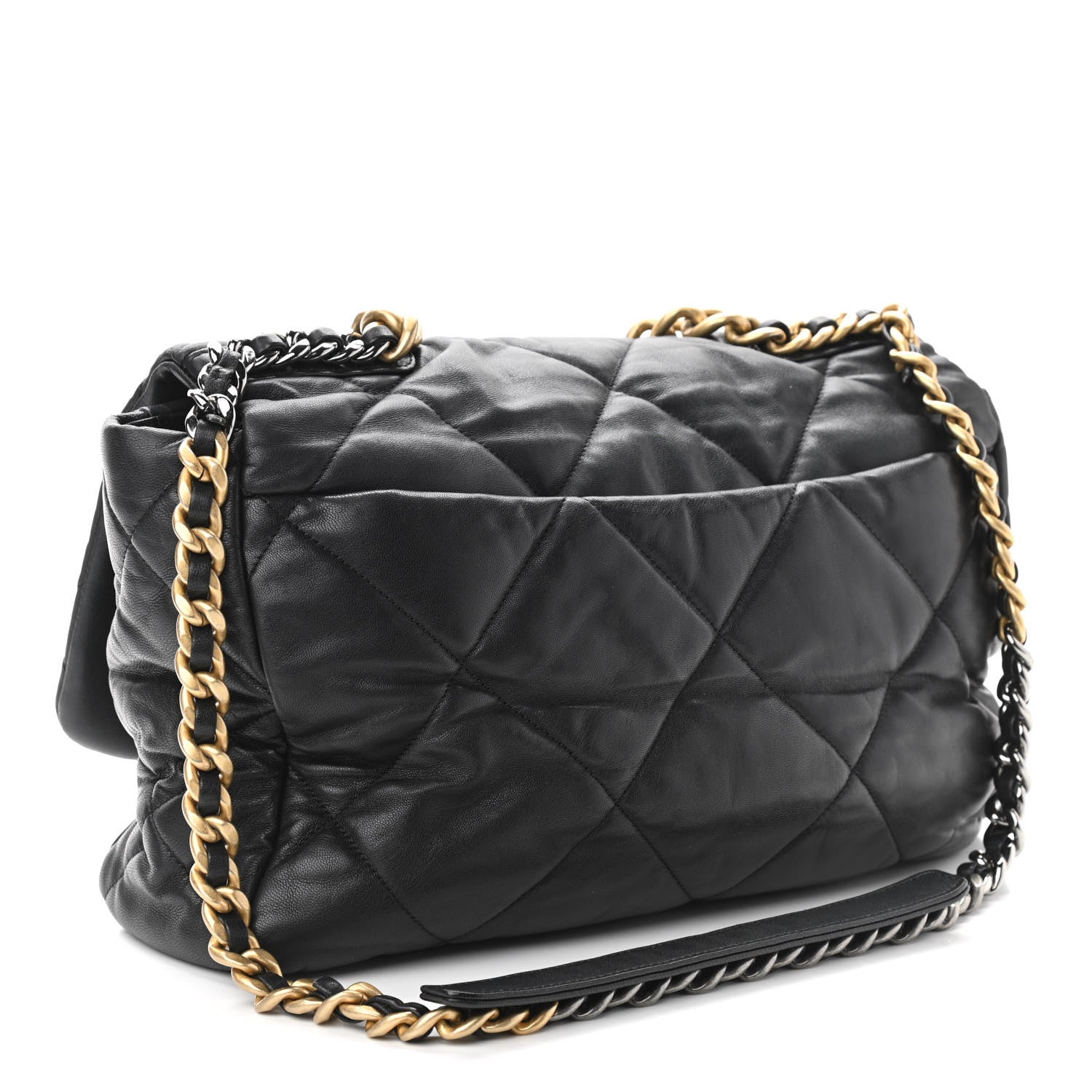 Chanel Goatskin Quilted Maxi Chanel 19 Flap Black 2 of 10