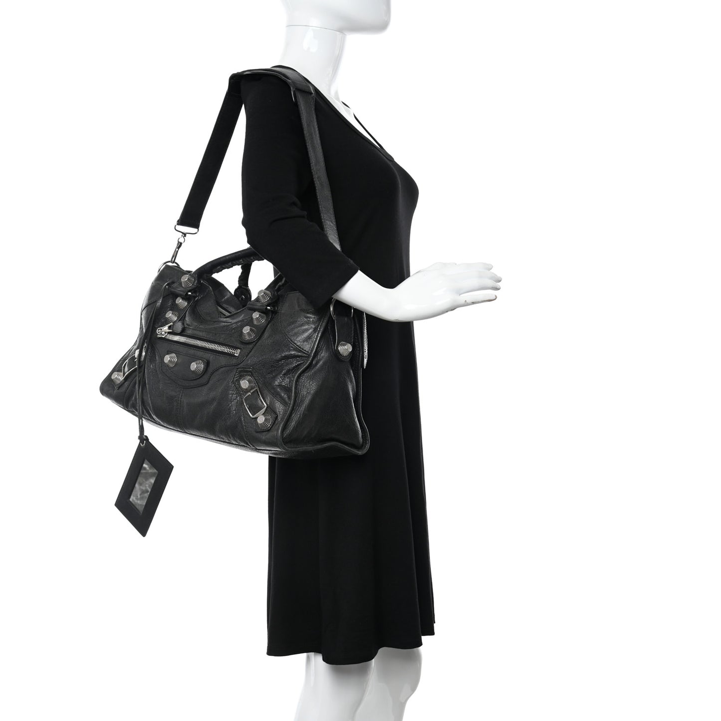 Agneau Giant 21 Silver Hardware Part Time Black