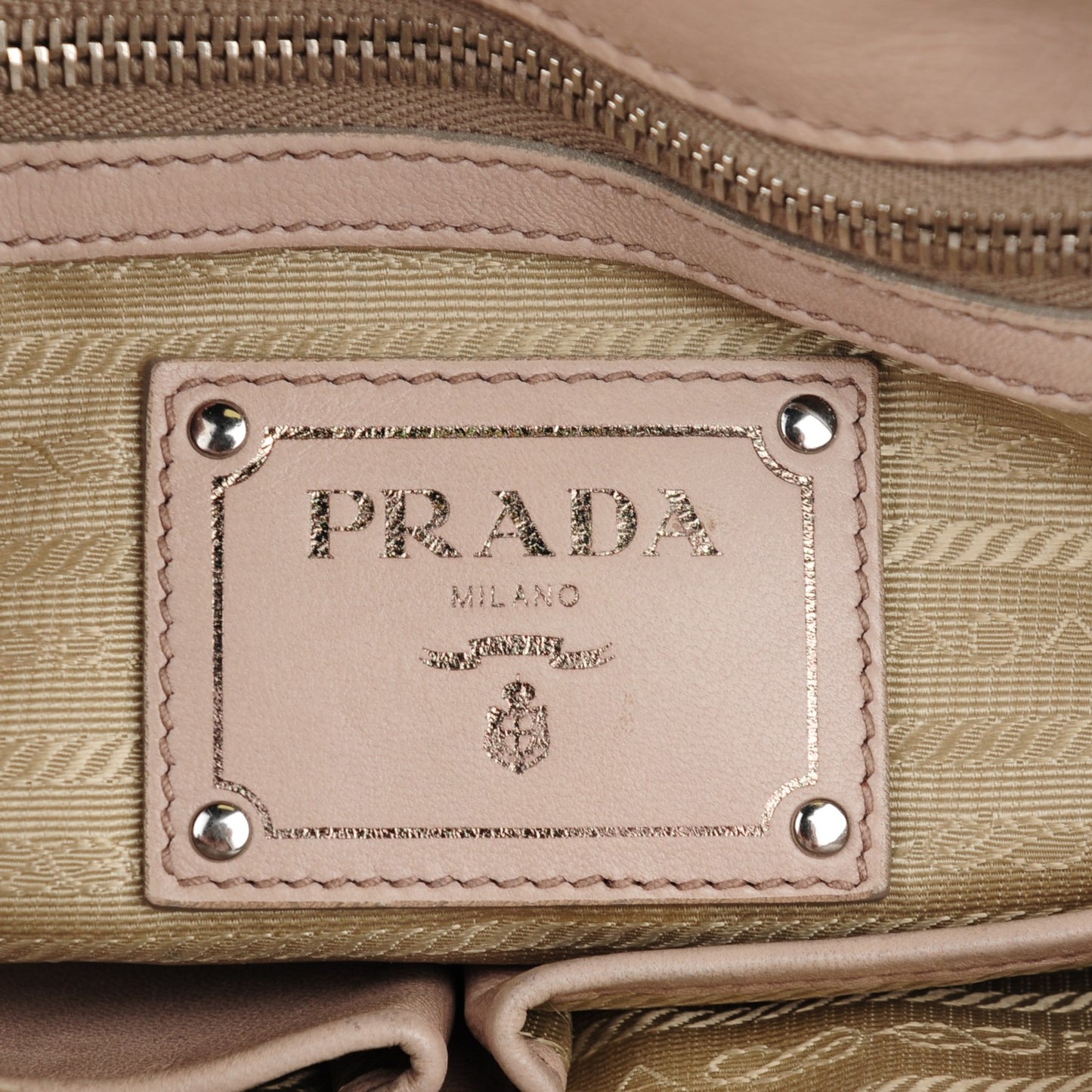 Nappa Gaufre Shopping Satchel Pomice