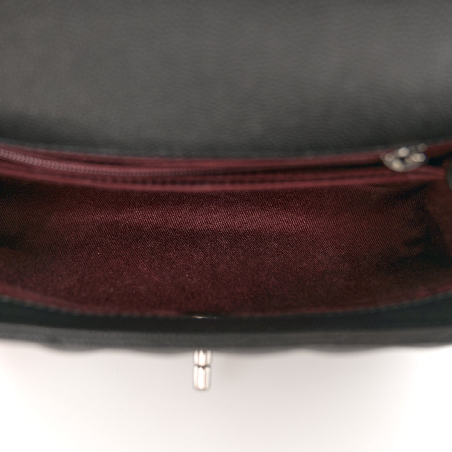 Caviar Chevron Quilted Mini Coco Handle Flap Black