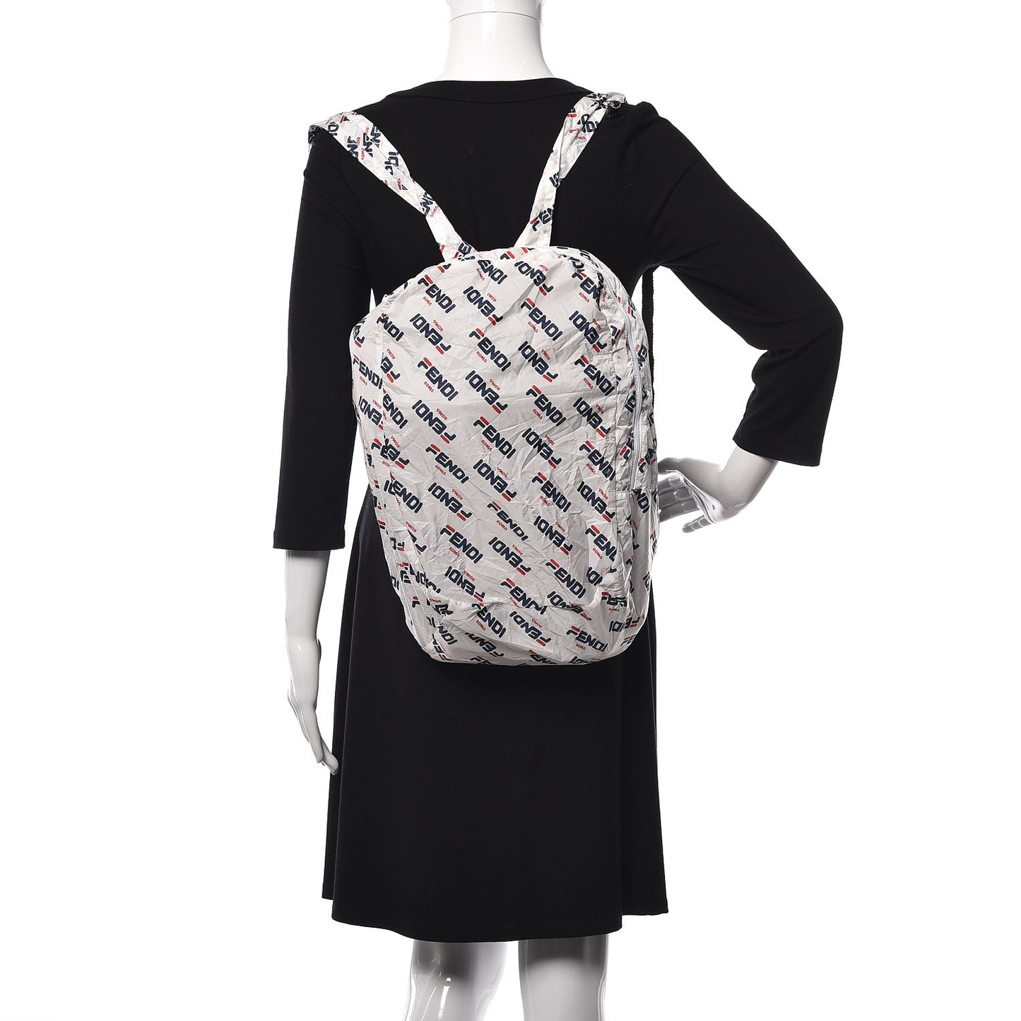 X FILA Calfskin Mania Backpack Help Bag Charm White Blueberry Multicolor