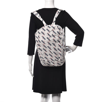Fendi X FILA Calfskin Mania Backpack Help Bag Charm White Blueberry Multicolor 2 of 15