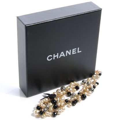 Chanel Pearl CC Coco Choker Necklace Ivory Black Gold 5 of 5