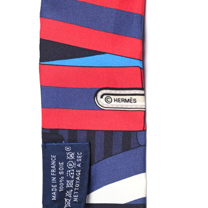 Hermes Silk Sangles En Zigzag Twilly Marine Rouge White 3 of 4