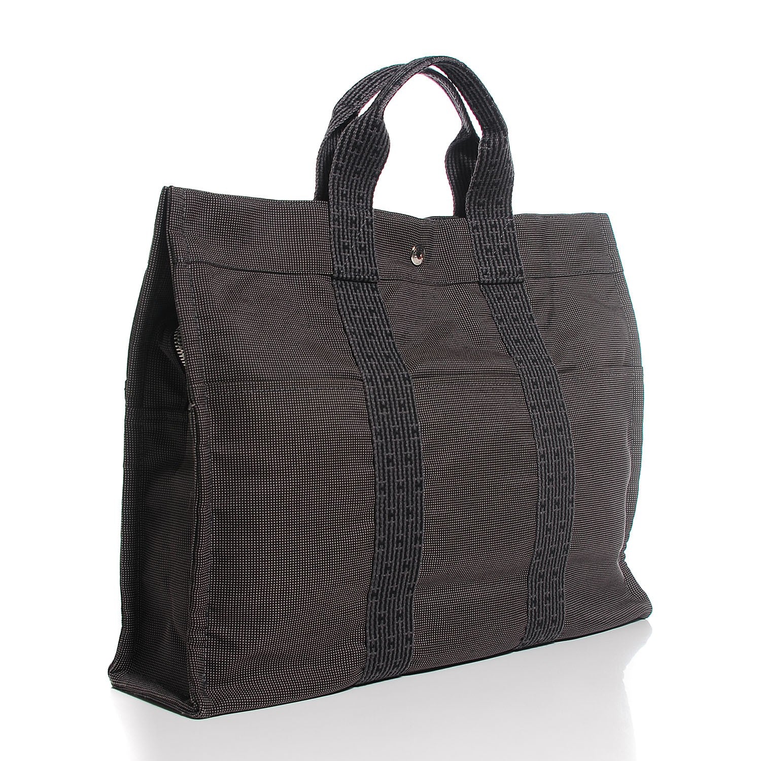 Hermes Canvas Herline MM Tote Grey 16 of 26