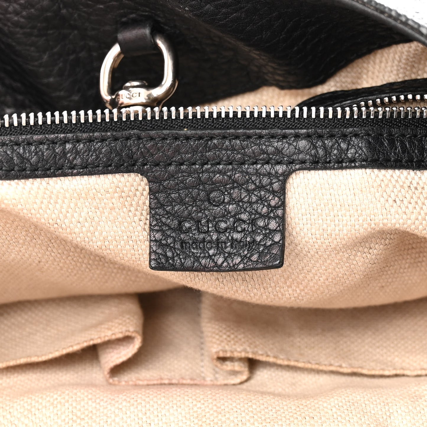 Pebbled Calfskin Studded Medium Soho Chain Shoulder Bag Black