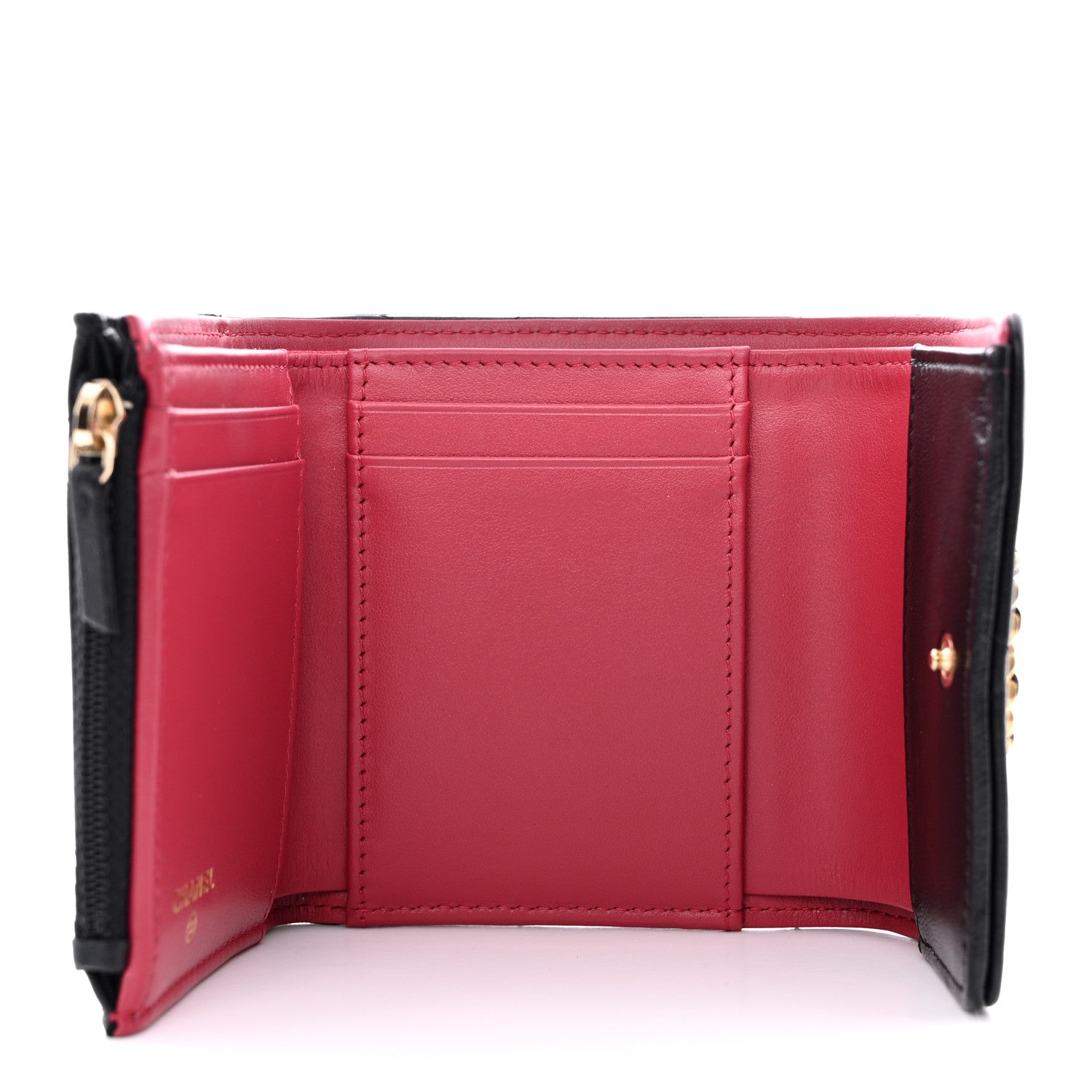 Chanel Goatskin Quilted Chanel 19 Small Flap Wallet Black 5 of 10