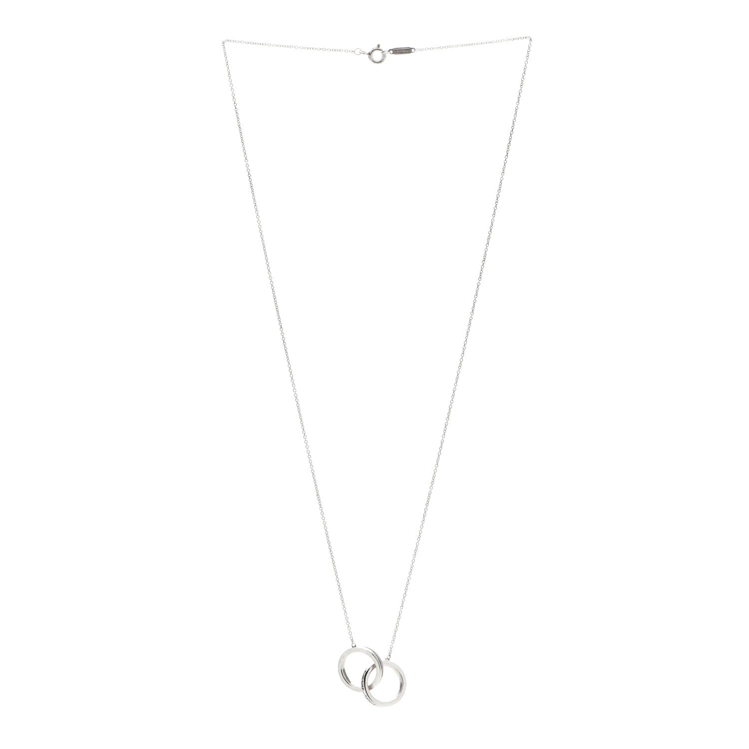 Tiffany Sterling Silver 1837 Interlocking Circles Pendant Necklace 3 of 6