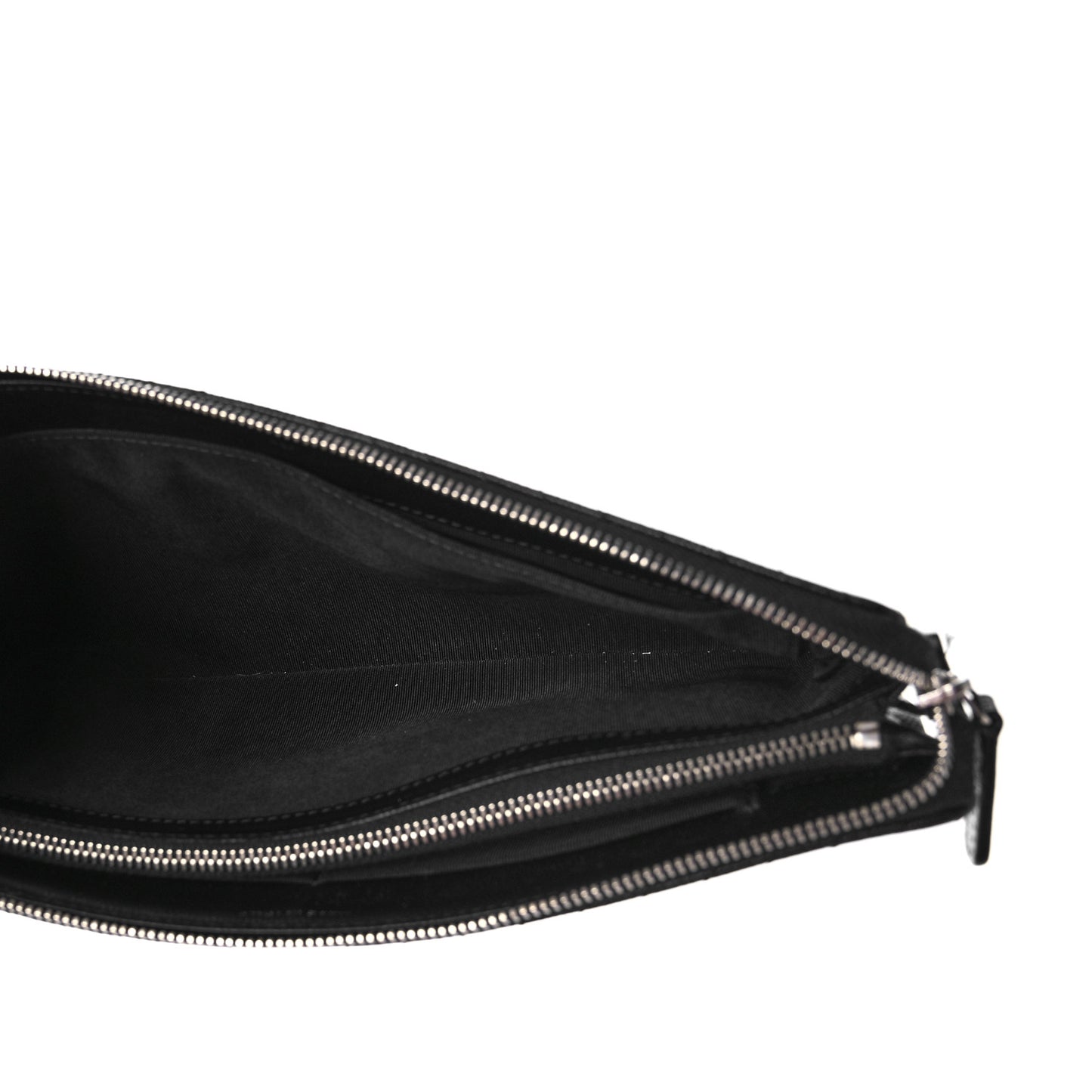 Caviar Chevron Quilted Small Zipped Pouch Black