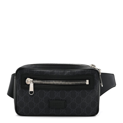 Gucci Soft GG Supreme Monogram Web Belt Bag Black Grey 1 of 10