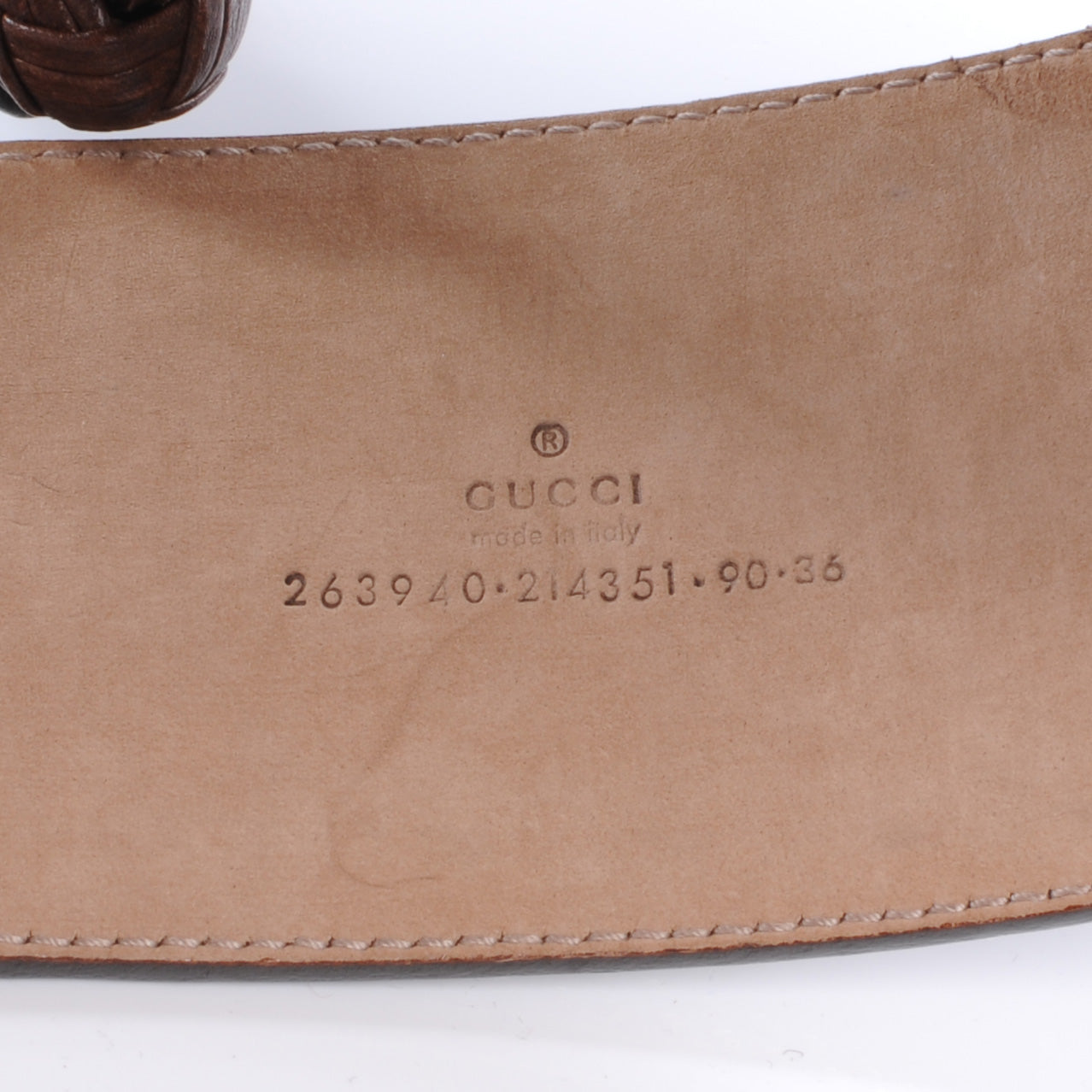 Gucci Leather Diamante Tassel and Dark Bamboo Detail Belt Brown 90 36 4 of 4