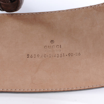Gucci Leather Diamante Tassel and Dark Bamboo Detail Belt Brown 90 36 4 of 4