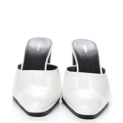 Balenciaga Patinated Calfskin Mule Pumps 39 Optic White 2 of 9