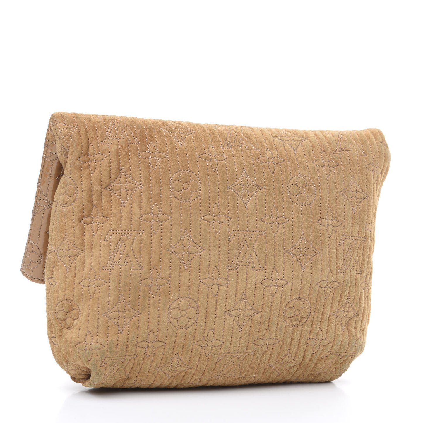 Suede Monogram Motard Afterdark Clutch Powder