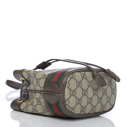 Gucci GG Supreme Monogram Web Mini Ophidia Bucket Bag Brown 4 of 10
