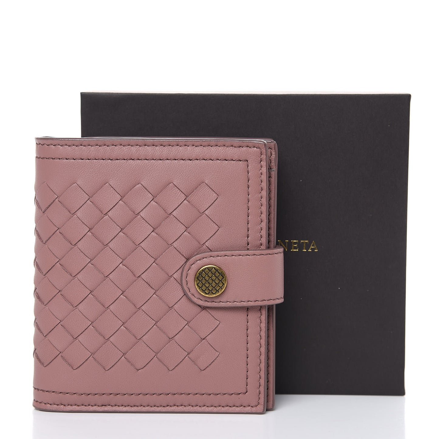 Nappa Intrecciato French Wallet Deco Rose